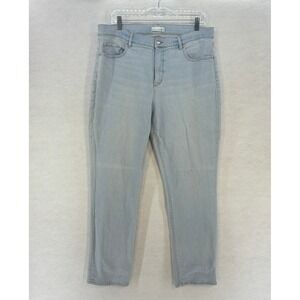 LOFT The Girlfriend Jeans Women's Size 14 32 Light Wash Stretch Denim Cotton